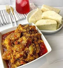 Boiled Yam With Garden Egg Stew