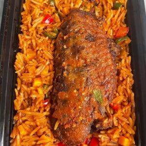 Turkey Jollof Rice with Salad